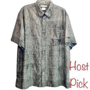 Columbia Geometric Print Short Sleeve Shirt in Grey/Black Men’s  XXL